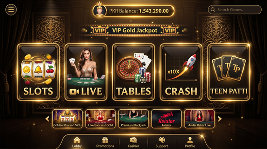 Main screen of betpkr casino page for PK players